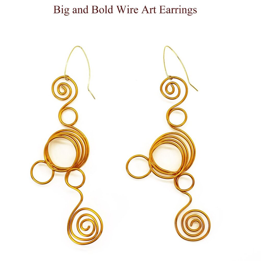 Big and Bold Spiral Swirls and bubbles earrings Handcrafted in Canada